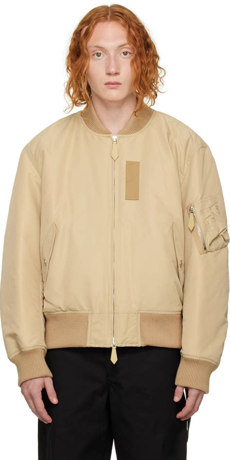 burberry brit nylon bomber jacket|Burberry bomber jacket beige.